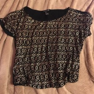 Gold Patterned Graphic Tee